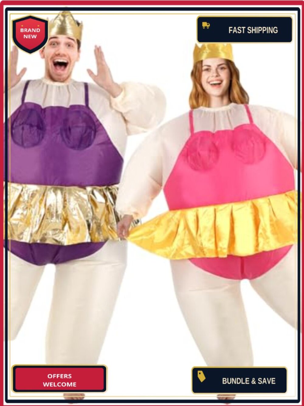 2 Pack Adult Inflatable Ballerina Costume Gender Reveal Ballet Suit